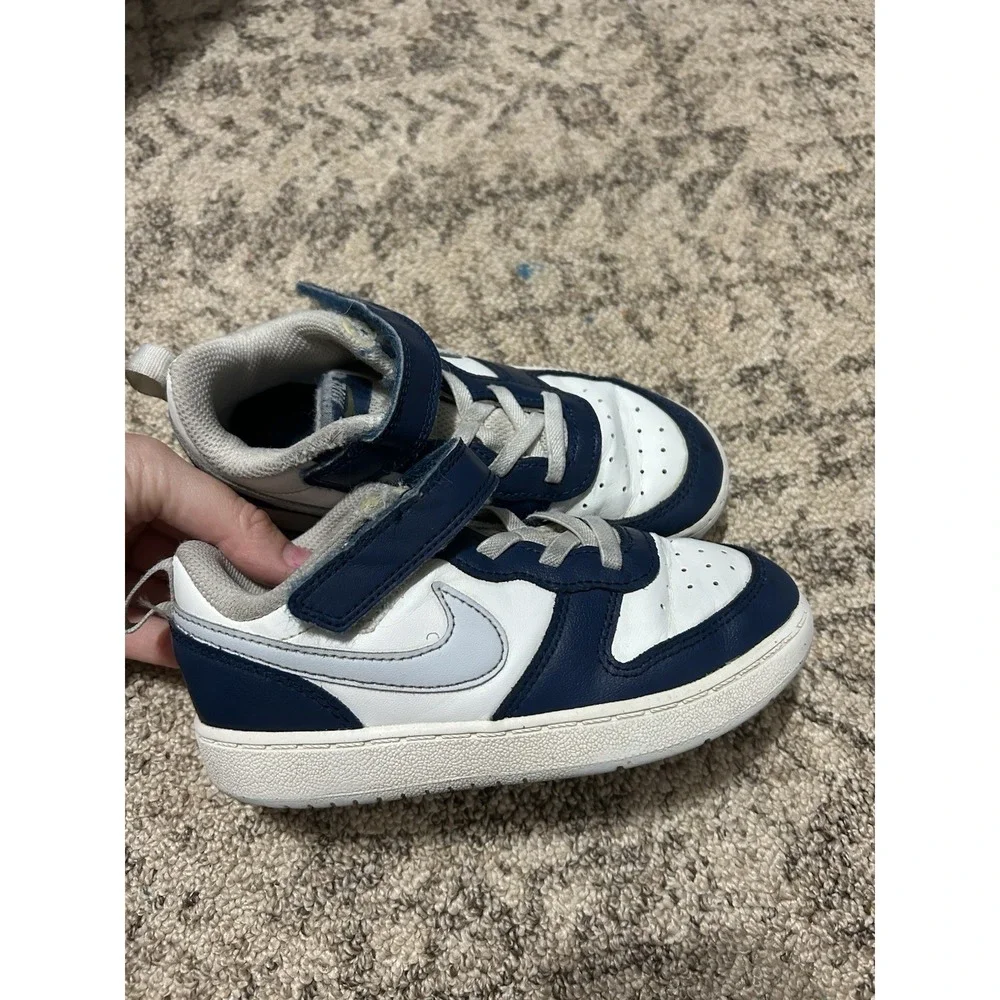 Boys Blue And White Nike Shoes Size 10C